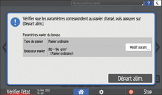 Illustration de l'écran du panneau de commande