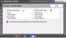 Illustration de l'écran du panneau de commande