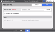 Illustration de l'écran du panneau de commande