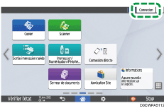 Illustration de l'écran du panneau de commande