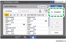 Illustration de l'écran du panneau de commande
