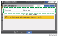 Illustration de l'écran du panneau de commande