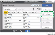 Illustration de l'écran du panneau de commande