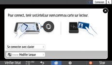 Illustration de l'écran du panneau de commande