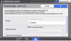 Illustration de l'écran du panneau de commande