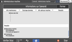 Illustration de l'écran du panneau de commande