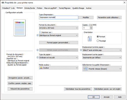 Illustration de l'écran Pilote