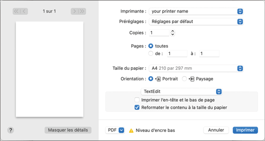 Illustration de l'écran Pilote