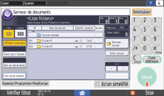 Illustration de l'écran du panneau de commande
