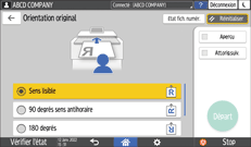 Illustration de l'écran du panneau de commande