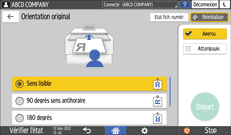 Illustration de l'écran du panneau de commande
