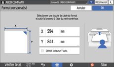 Illustration de l'écran du panneau de commande