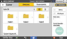 Illustration de l'écran du panneau de commande