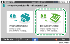 Illustration de l'écran du panneau de commande