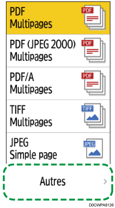 Illustration de l'écran du panneau de commande