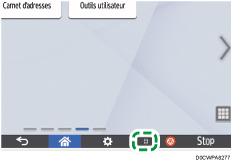 Illustration de l'écran du panneau de commande