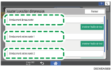 Illustration de l'écran du panneau de commande