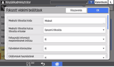 A kezelőpanel ismertetése