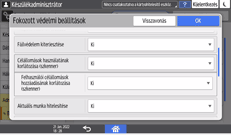 A kezelőpanel ismertetése