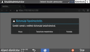 A kezelőpanel ismertetése