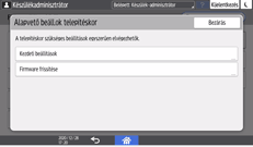 A kezelőpanel ismertetése
