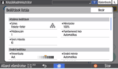 A kezelőpanel ismertetése