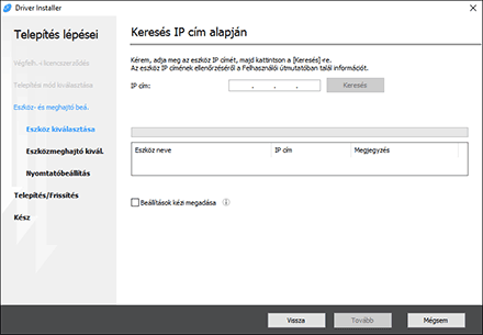 Az illesztőprogram-telepítő ábrája