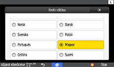 A kezelőpanel ismertetése
