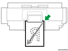 Illustrazione di un'immagine ingrandita o ridotta dall'alto a destra