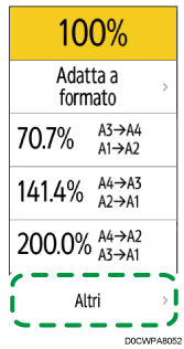 Illustrazione della schermata sul pannello di controllo