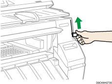Illustrazione della leva di blocco carta