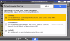 Illustrasjon av betjeningspanelet