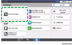 Illustrasjon av betjeningspanelet