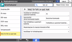 Illustrasjon av betjeningspanelet