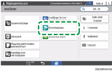 Illustrasjon av betjeningspanelet