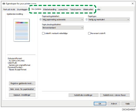 Illustrasjon av driverskjerm
