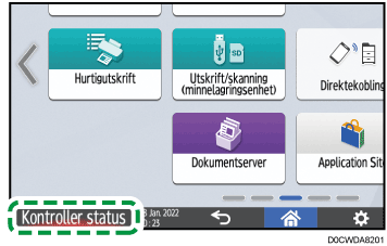 Illustrasjon av betjeningspanelet