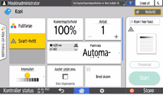 Illustrasjon av betjeningspanelet