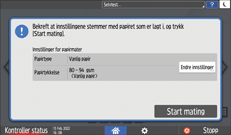 Illustrasjon av betjeningspanelet