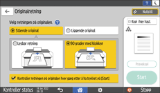 Illustrasjon av betjeningspanelet