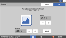 Illustrasjon av betjeningspanelet