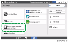 Illustrasjon av betjeningspanelet