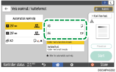 Illustrasjon av betjeningspanelet