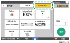 Illustrasjon av betjeningspanelet