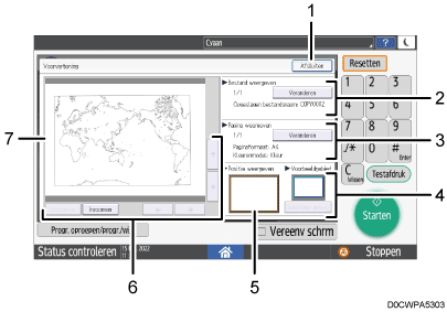 Afbeelding van bedieningspaneel