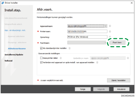 Illustratie stuurprogrammascherm