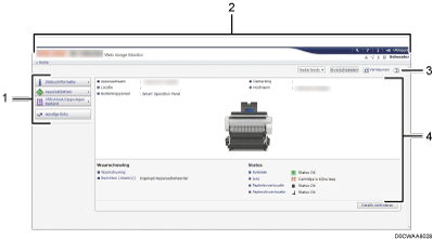 Schermafbeelding van internetbrowser (afbeelding met genummerde items)