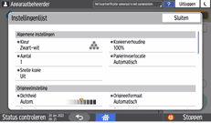 Afbeelding van bedieningspaneel