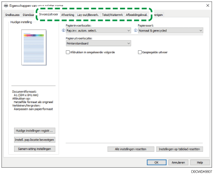 Illustratie stuurprogrammascherm
