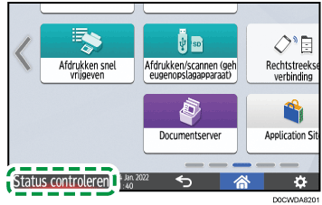Afbeelding van bedieningspaneel